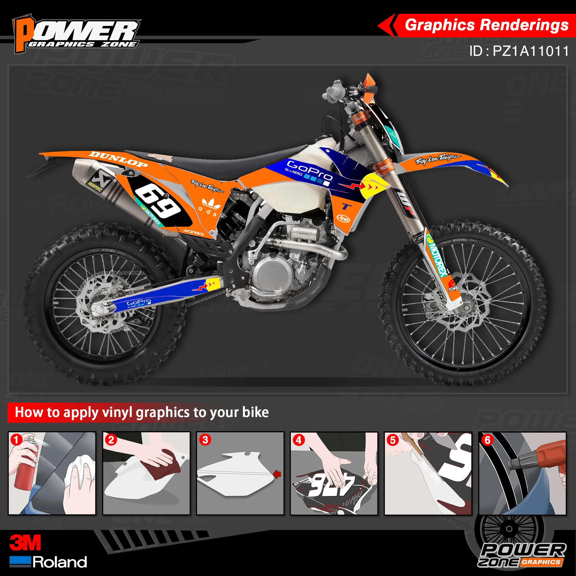 Персонализированные графические фоны PowerZone Team наклейки 3M Набор наклеек для KTM SX SXF