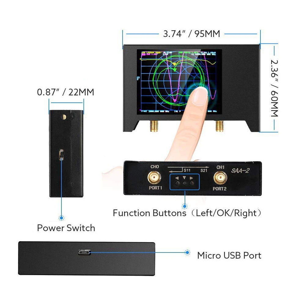 

Professional 3G Vector Network Analyzer S-A-A-2 NanoVNA V2 Shortwave HF VHF UHF Antenna Analyzer Demo Kit Standing Wave
