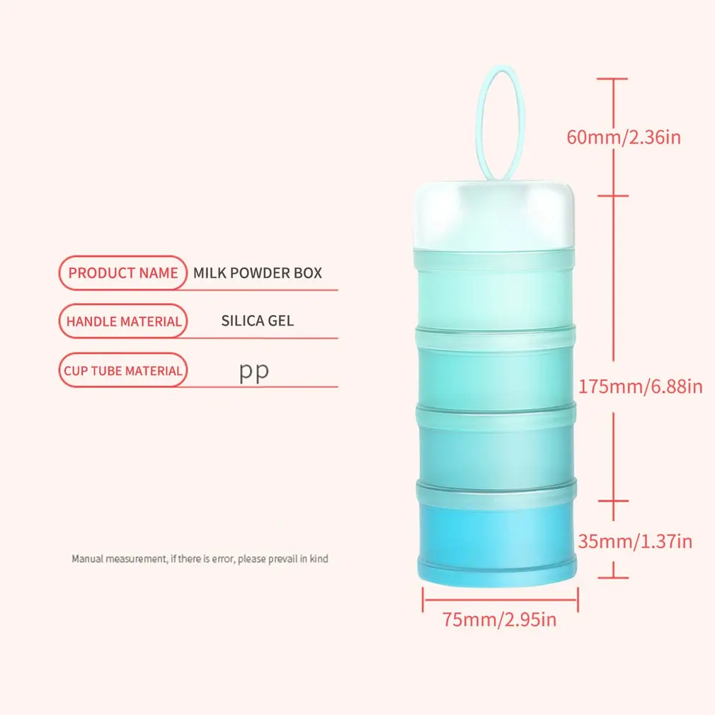 

4-layer Portable Infant Milk Powder Box Snack Box Food Storage Container Stackable Milk Powder Dispenser For Outdoor