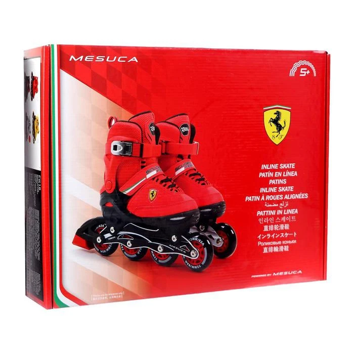 Роликовые коньки FERRARI р-р. 29-32 с алюминиевой рамой колеса PU ABEC 7 цвет белый | Спорт и