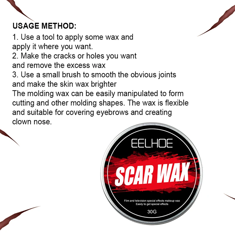 30g Skin Wax Makeup Simulation Plasma Cream Flesh-colored Eyebrow Covering Mud Shaping Special Effect Halloween | Красота и здоровье