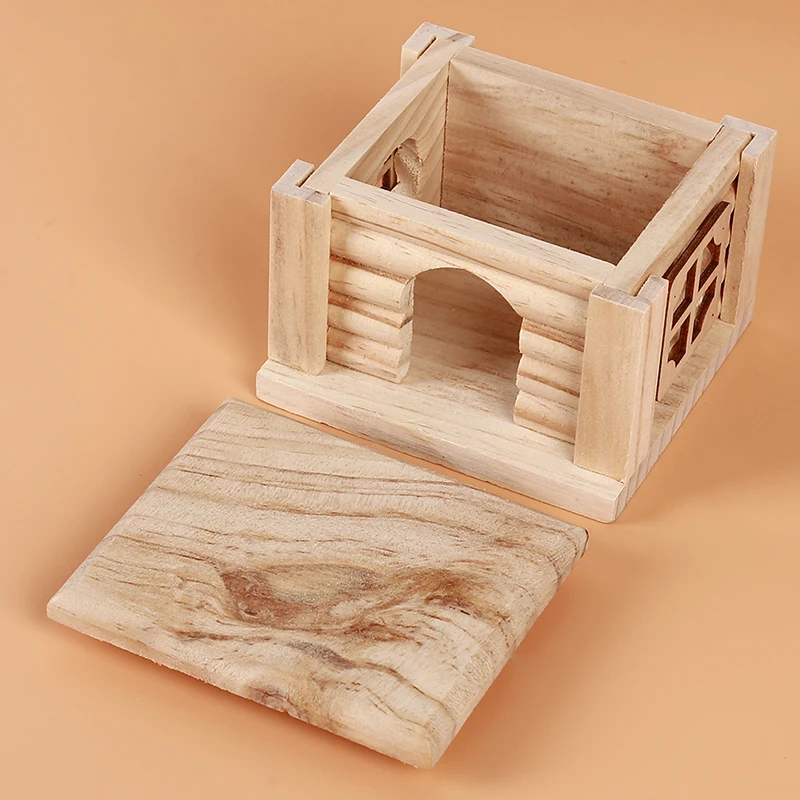 Новый Прочный деревянный домик для хомяков без запаха нетоксичный и замок