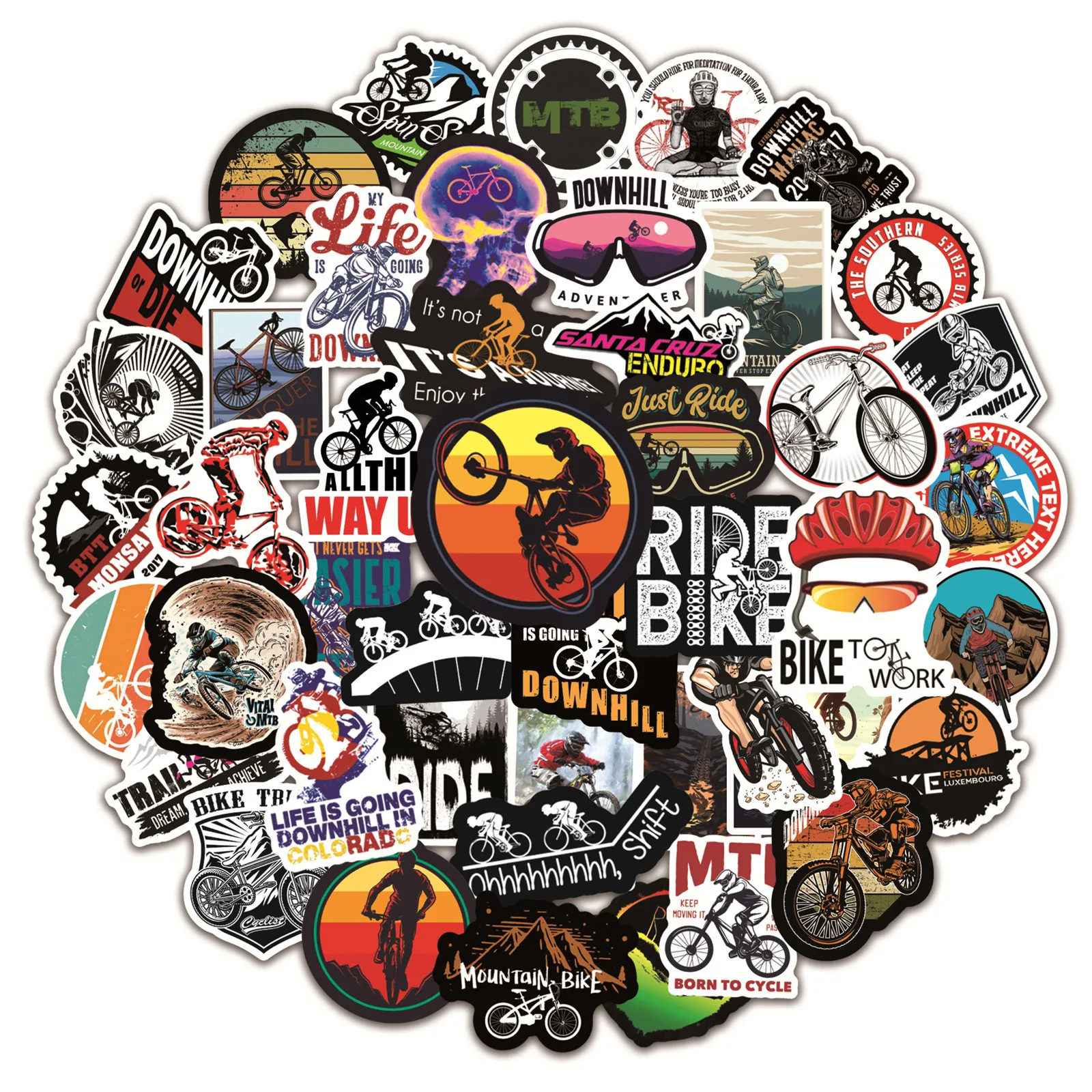 

10/30/50/100PCS Mountain Bike MTB Graffiti Stickers Laptop Guitar Luggage Skateboard Car Waterproof Cool Sticker Decal Kids Toys