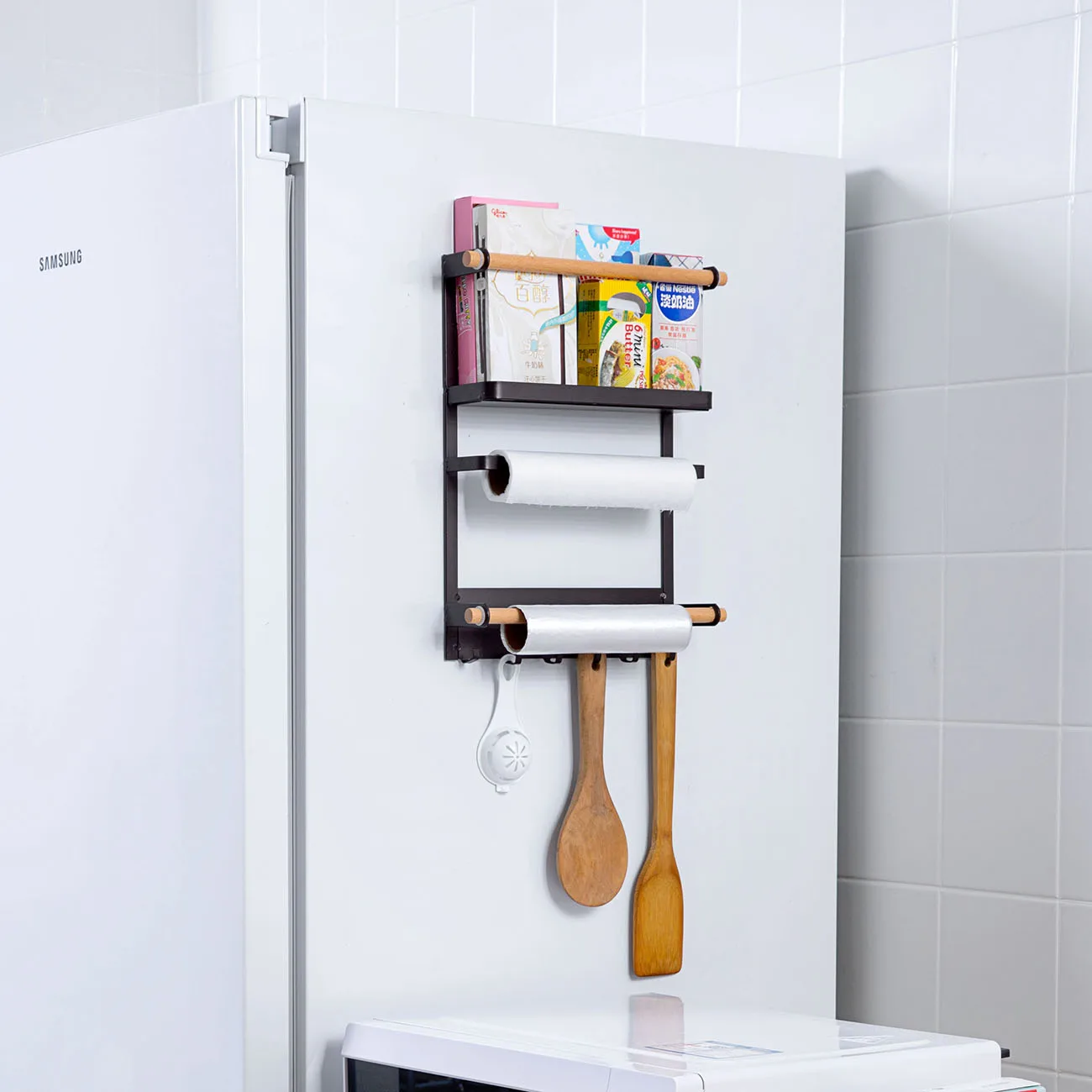 Металлическая магнитная полка для холодильника кухонные полки специй стойка