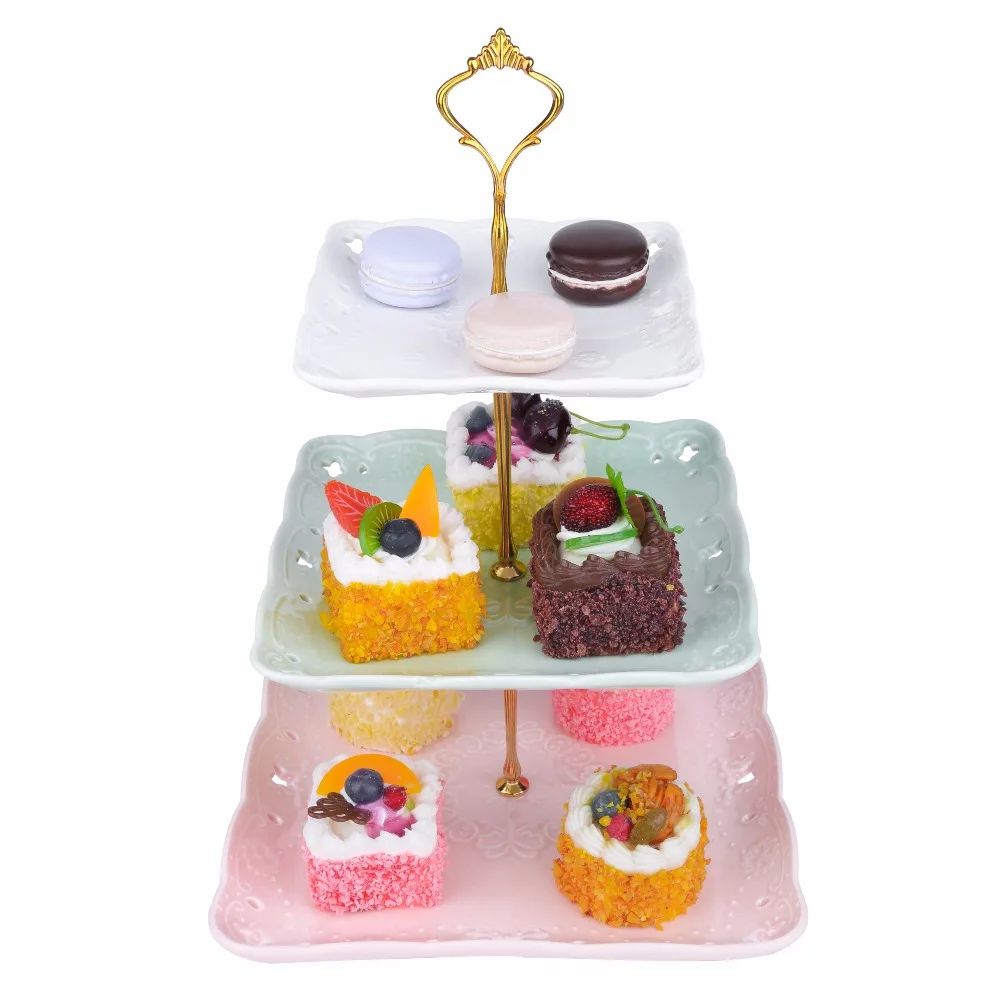 MALACASA Sweet.Time 3 уровня цвета подставка для десерта торта башни 14 5 дюйма высокий