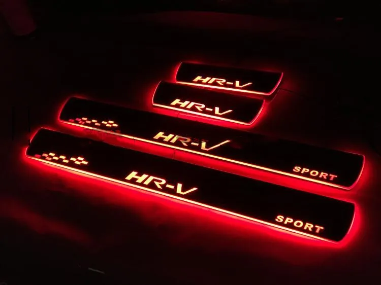 

Osmrk led moving door scuff for honda hrv dynamic door sill plate flat lining overlays guards flowing/fixed light
