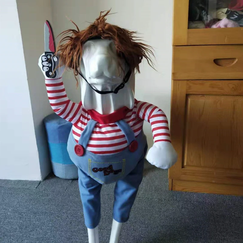 Костюмы для собак на Хэллоуин забавная игрушечная кукла парик одежда домашних