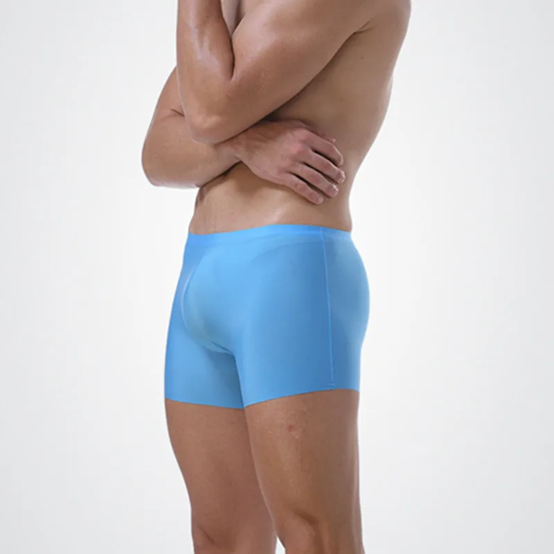 4pcs Summer  Seamless Transparent Boxer Shorts Ice Silk Men Underwear Ultra Thin Sheer Breathable Comfortable Panties Underpants