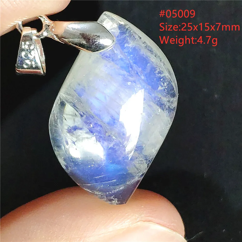 

Top Quality Blue Light Natural Moonstone Clear Stone Gemstone Women Pendant Water Drop Oval Gift Crystal Healing AAAAA