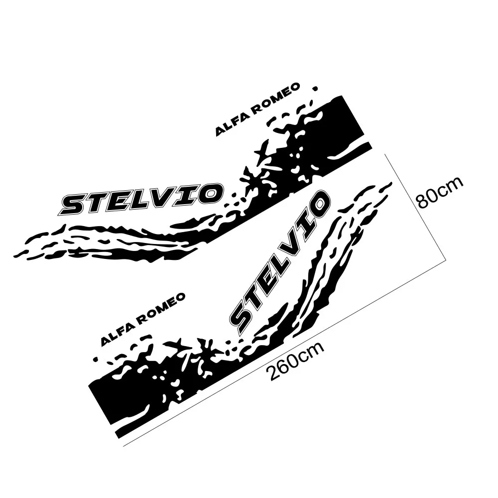 

2PCS Car Door Side Stickers Vinyl Film Auto Decoration Decal For Alfa Romeo Stelvio 4C Veloce Q Racing Auto Accessories
