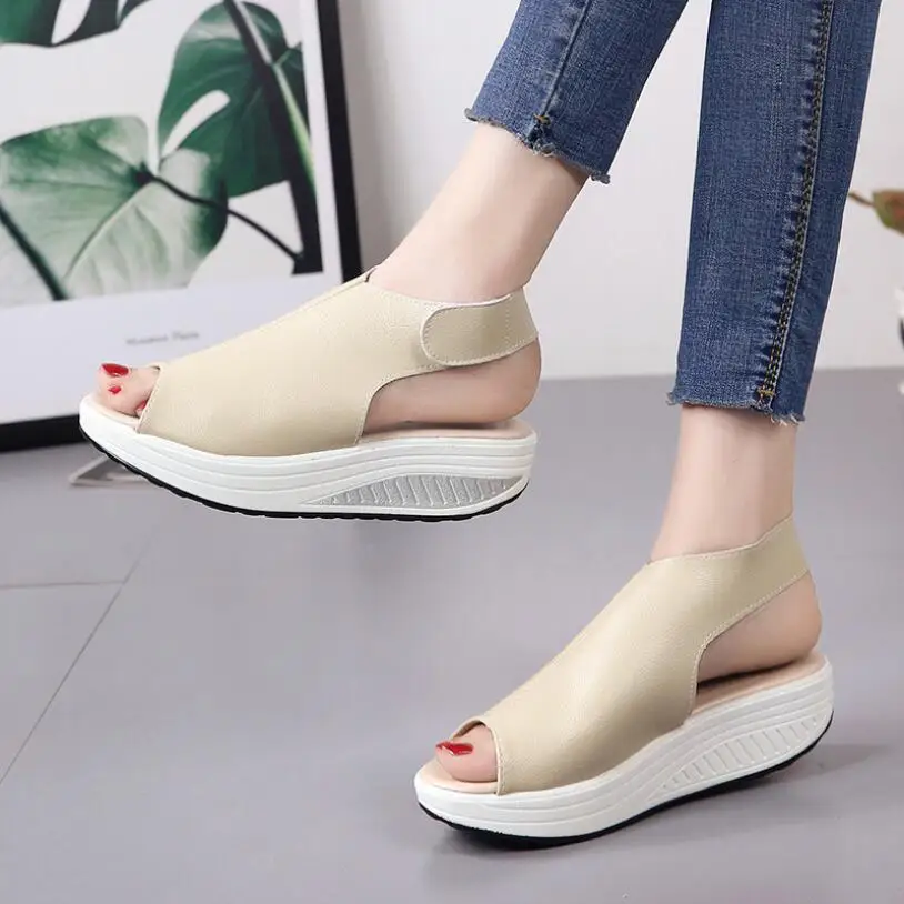 

2021 New Womens Shoes Summer Sandals Platform Wedges Woman Fashion Gladiator Sandals Ladies Peep Toe Casual High Heels Shoes