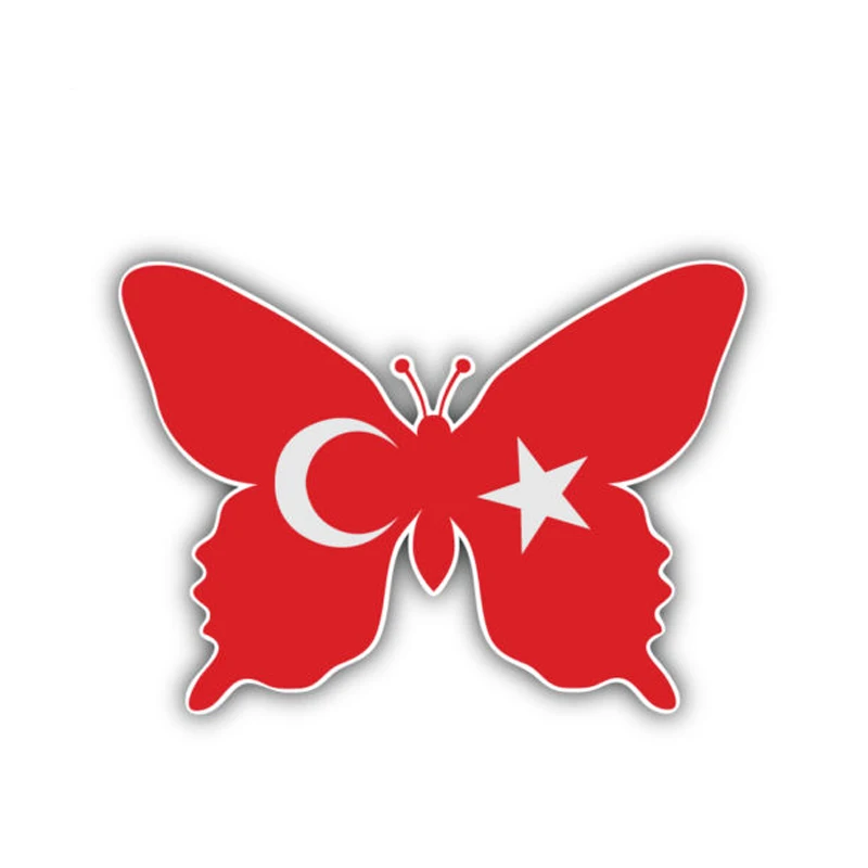 

14CM Car Accessories Turkey Flag Butterfly Motorcycle Decal Car Sticker Cover Scratches Waterproof