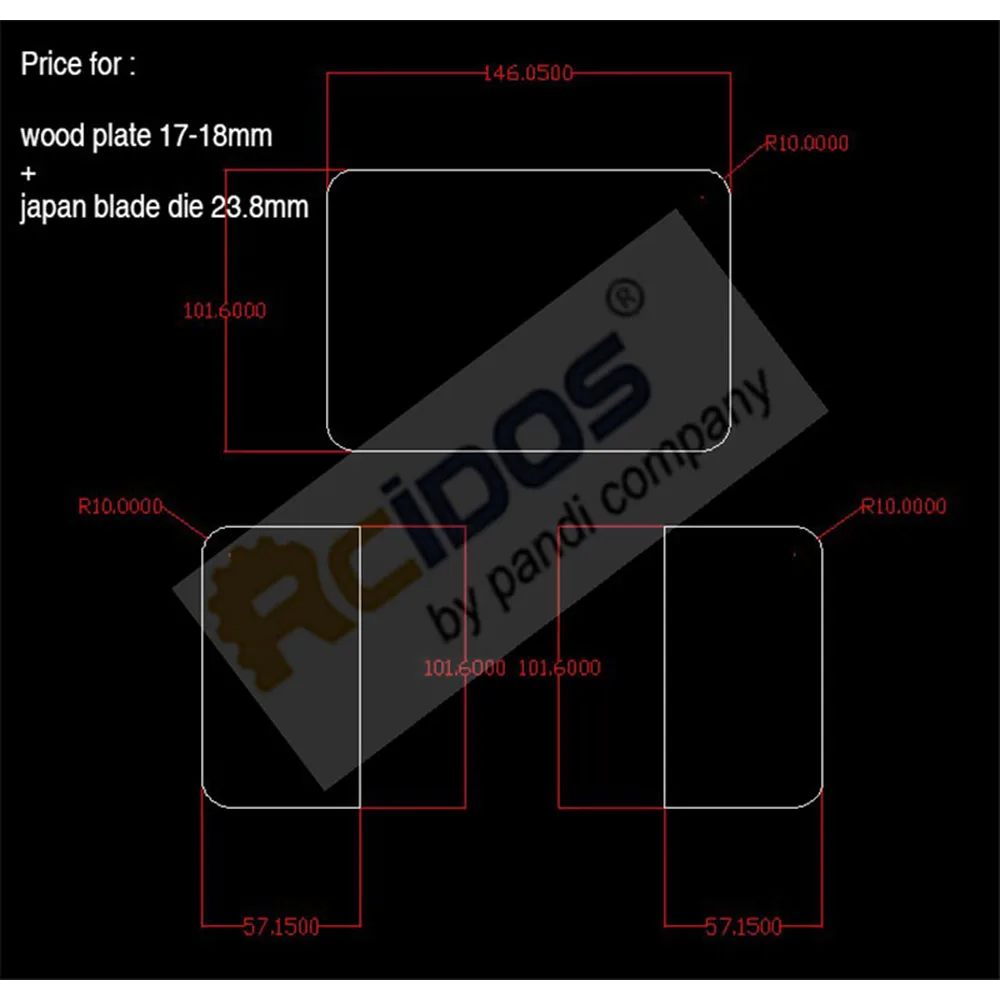 RCIDOS Card wallet leather cutting die Japan steel Blade card purse leathe cutter mold wood plate17-18mm blade 23.8x0.71mm | Дом и сад