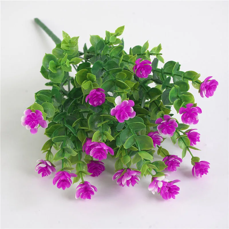 35cm rose red 20 голов Зеленые искусственные листья большие листья эвкалипта Декоративные искусственные растения для домашнего магазина садовые вечерние украшения 50 см - Цвет: 35cm rose red