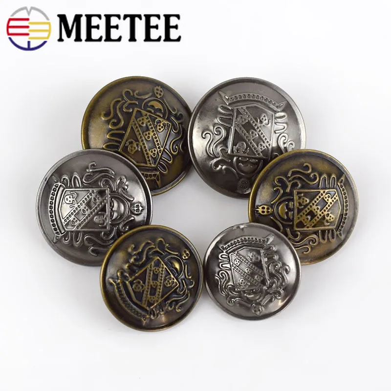 MEETEE 30 шт. антикварные серебряные металлические пуговицы мужской костюм кнопка ретро джинсы пальто одежда декоративные пряжки аксессуары