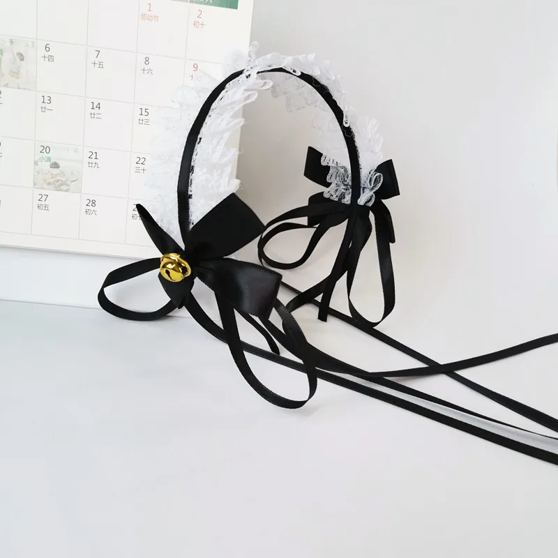 

Anime Cosplay sweet Lolita Bell lace ribbon bow headdress maid hair band maid daily headwear headband ribbon headband