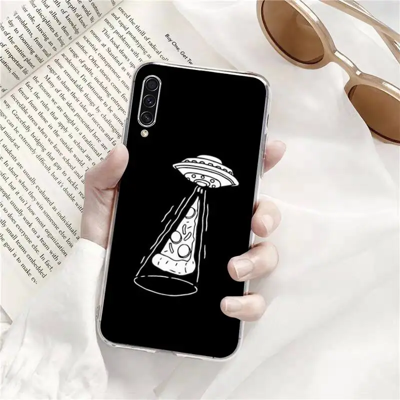 

ins pizza girl Phone Case Transparent for Samsung s9 s10 s20 Huawei honor P20 P30 P40 xiaomi note mi 8 9 pro lite plus