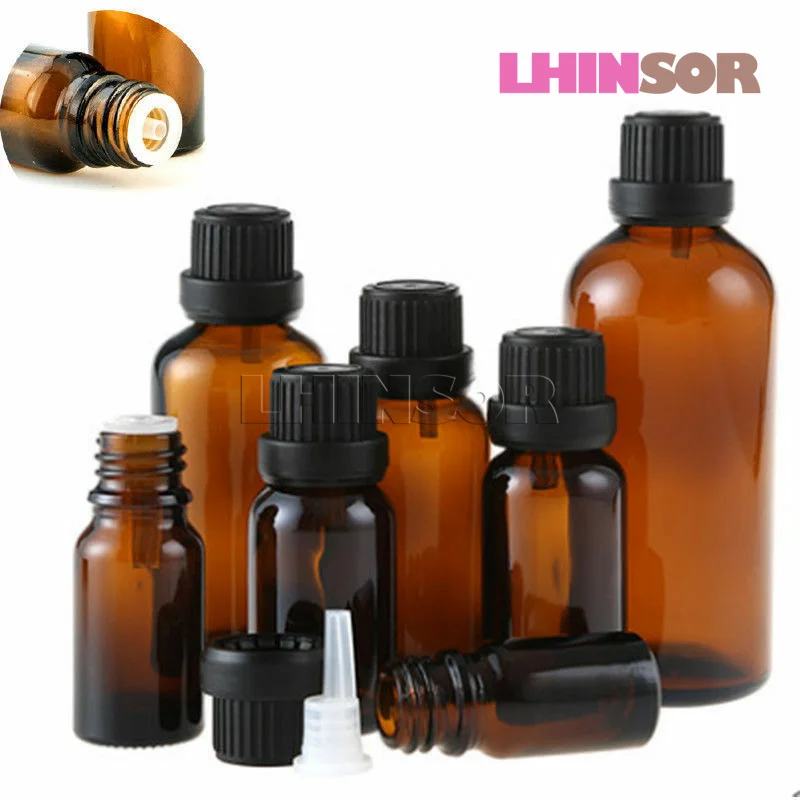 

20pcs/lot 5ml 10ml 15ml 20ml Empty Amber Brown Glass Dropper Bottles Essential Oil Doterra Liquid Aromatherapy Vials Containers