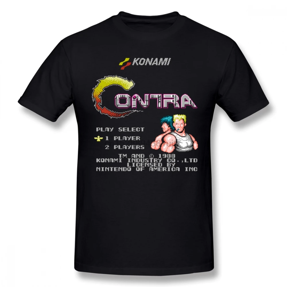 Contra T-Shirt Short Sleeve Classic Tee Shirt Funny Graphic size Tshirt Cotton Mens Plus T | Мужская одежда