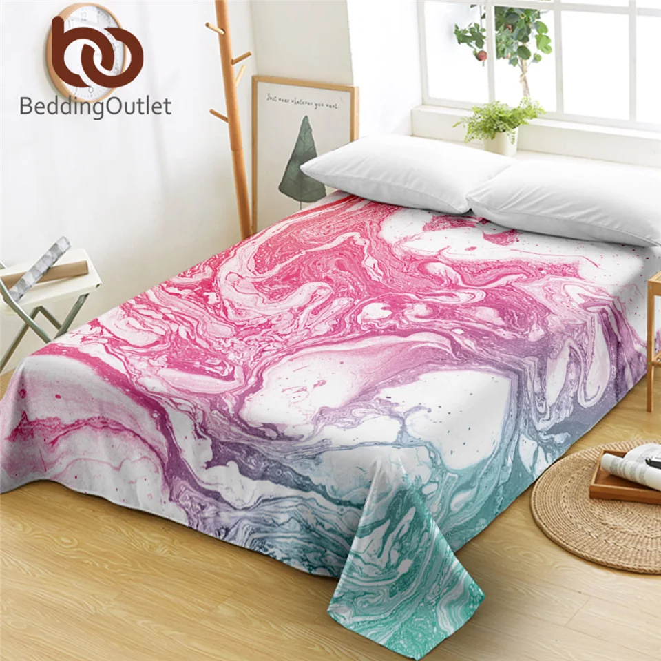 BeddingOutlet Мраморное покрывало роскошное постельное белье радужной расцветки