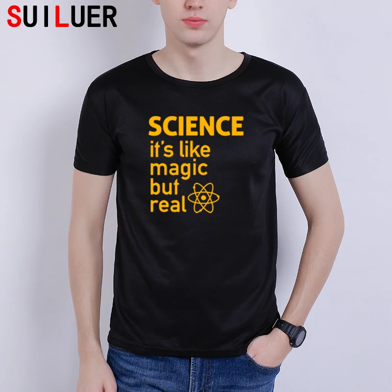 

Science Like A Magic But Real T shirt Sports Black Short Sleeve Tee Male Geek Tops Men Women T-shirts Free Shipping SL-109-315