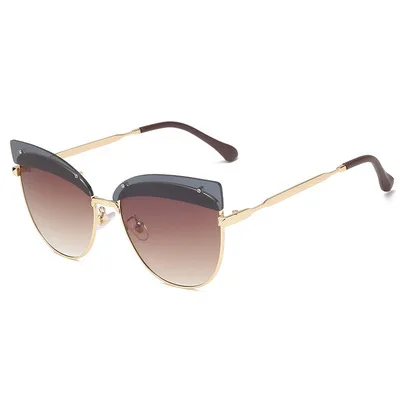 

Cat's Eye Sunglasses For Women Progressive Color Lens Sunglasses Fashion Casual Personality Europe And America 2021 New Trends