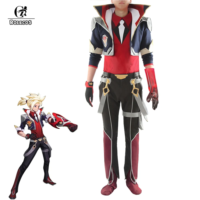 ROLECOS игра LOL Ezreal Косплей Костюм Battle academic косплей костюм для мужчин Униформа полный
