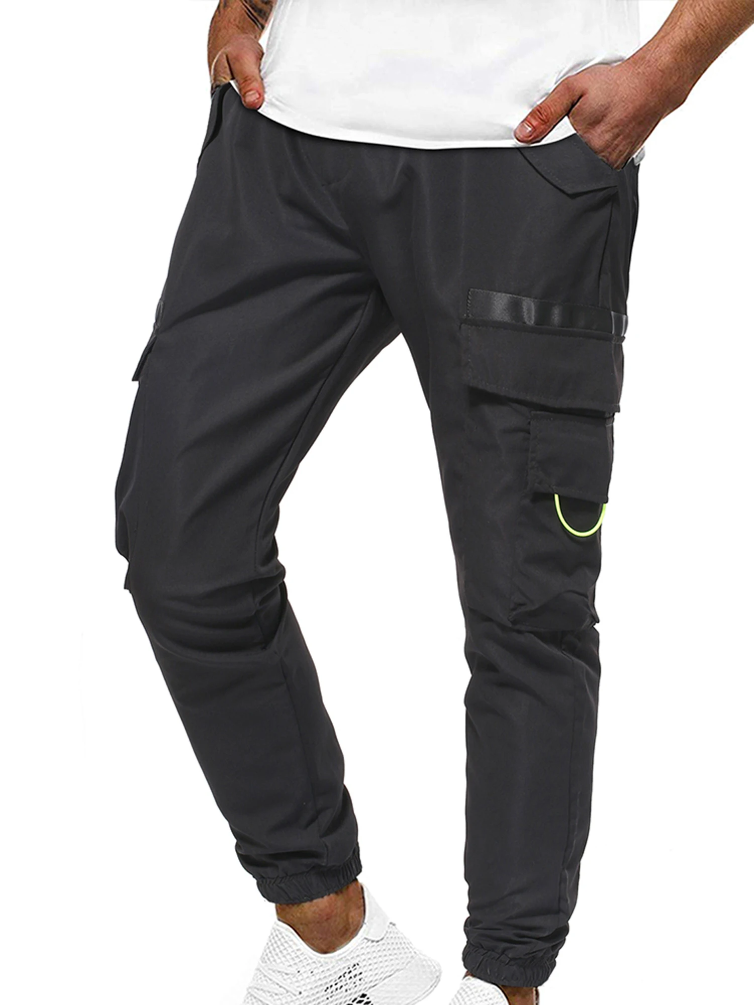 

Мужские брюки, модная повседневная Уличная одежда, мужские осенние брюки, свободные мужские зимние брюки, джоггеры, Мужская одежда, черные б...