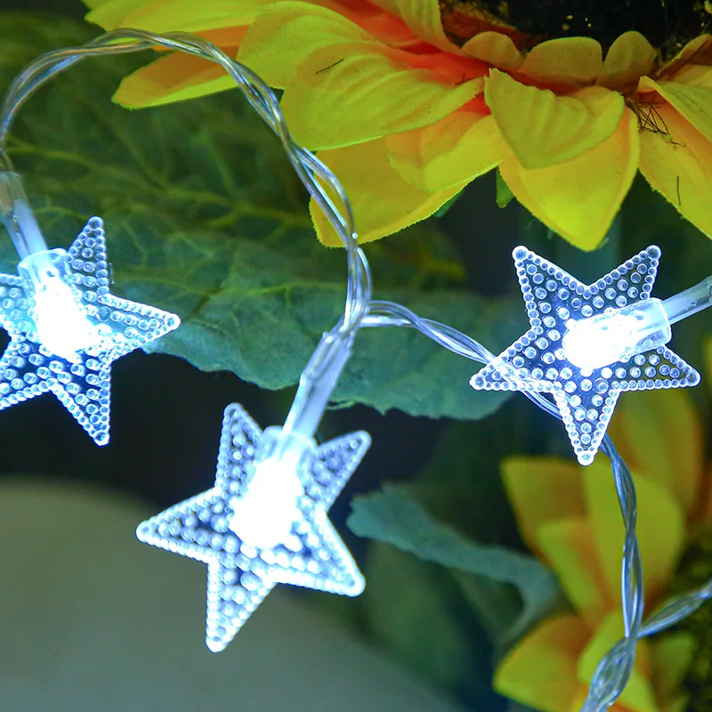 

10M LED Lights Christmas Home Decoration Net Red Star String Lights Christmas Room Decoration five-Pointed Star Holiday Lights