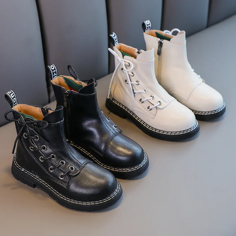 Детская обувь Martin из натуральной кожи ботинки для девочек короткие в британском