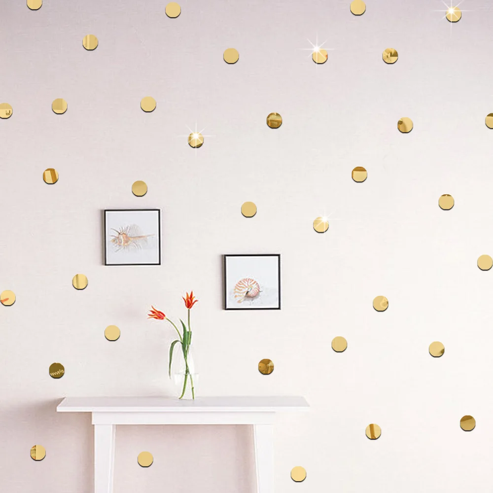 

50 Pcs Acrylic Dot Mirror Stickers Wall Sticker Babyroom Bedroom Living Room Home Decoration Accessories
