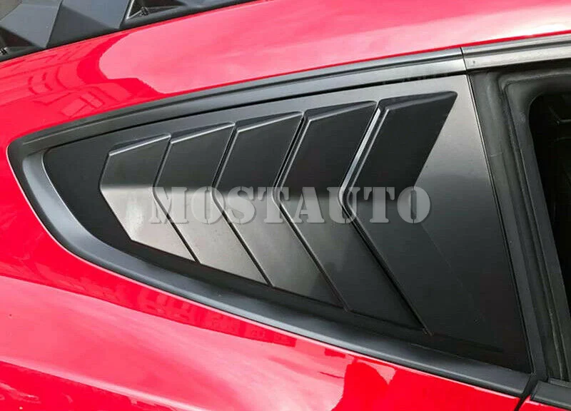 Persianas de ventana trasera para Ford Mustang, embellecedor de cubierta de 2 piezas, accesorios de decoración Interior de coche, color negro mate, 2015-2019