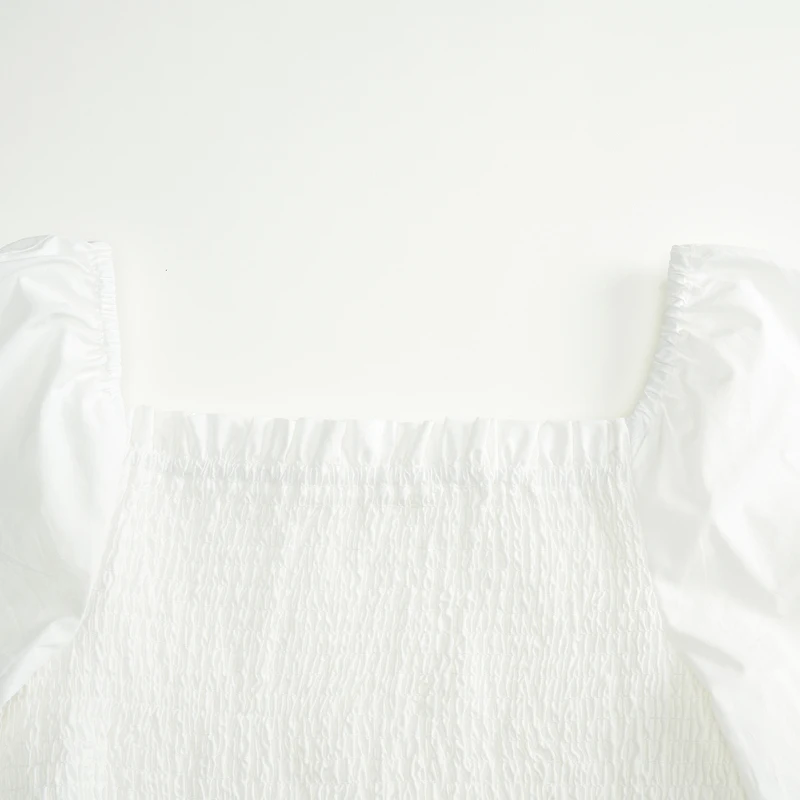 

MJstyle Horizontal Neck White Blouse Fashion Long Sleeve Shirt Women, Summer 2021 Sexy White Blouse Women Streetwear 621310010
