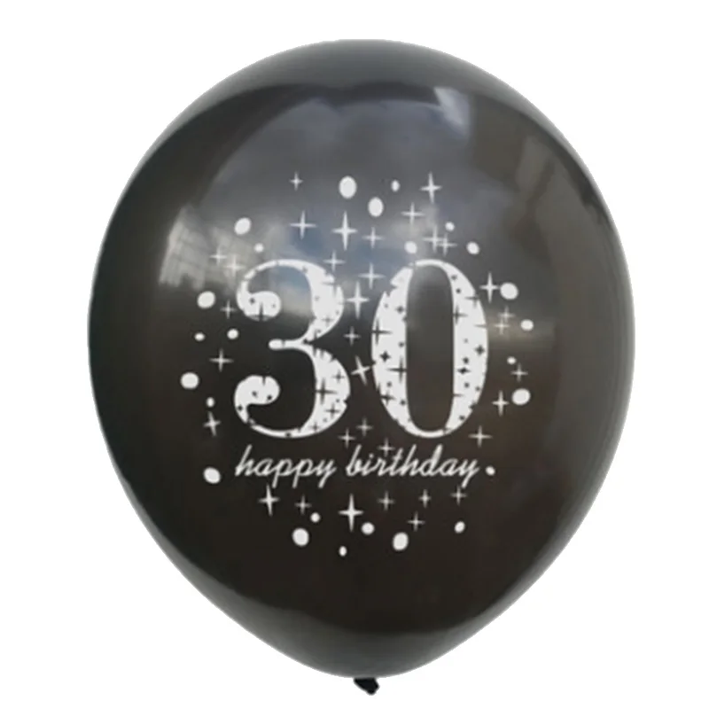 Black 30 Birthday 21 30 40 50 лет воздушные шары на день рождения Гелиевый шар украшение на день рождения взрослый прозрачный воздушный шар латексный шар P1XZ629 - Цвет: Black 30 Birthday