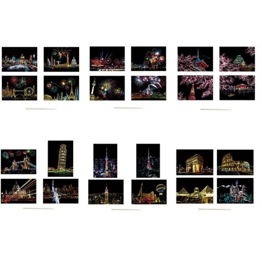 4 шт./компл. Волшебная Красочная доска для рисования A5 бумажная живопись