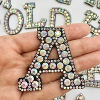 1326 pcs a z patches rhinestone english alphabet letter applique 3d iron on patches for clothing badge paste clothes patch diy