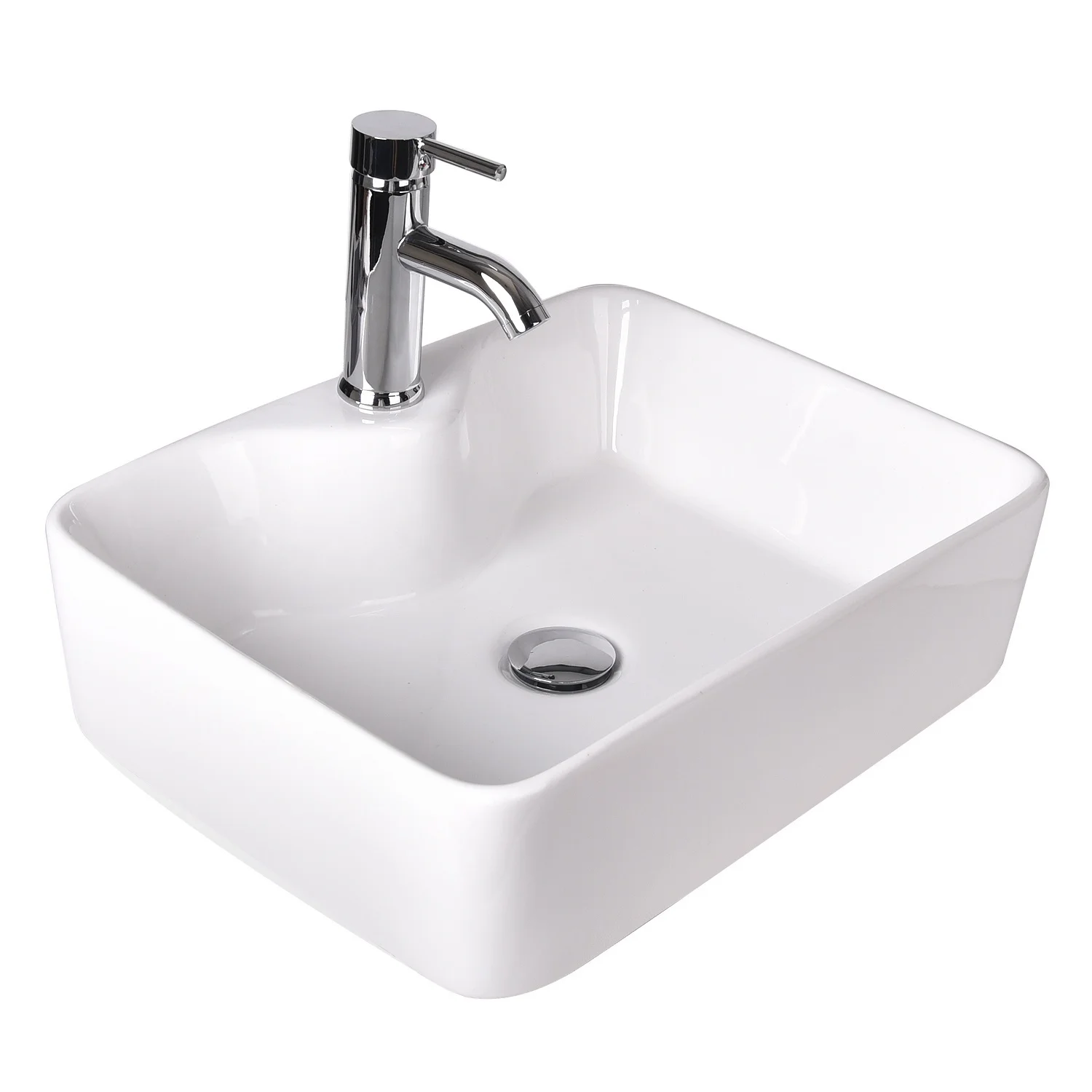 

Ceramic Vessel Sink Bathroom Basin Sink Faucet Drain Combo Cheap