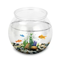 mini creative fish tank ultra white transparent plastic round household anti fall goldfish bowl fish aquarium accessories