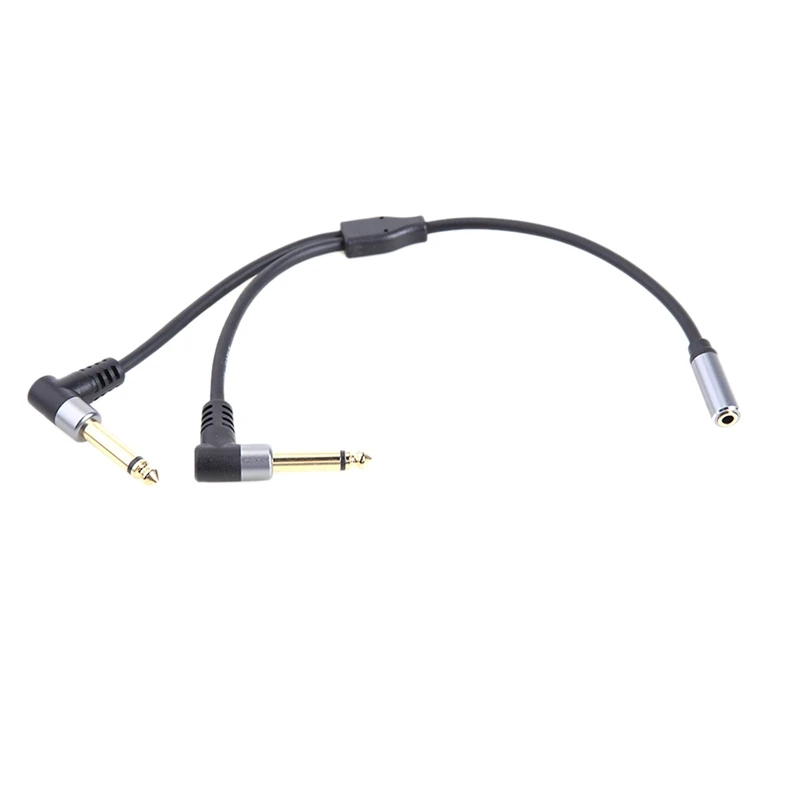 

0.24M 3.5mm Stereo Female to Double 6.35mm Stereo Male Cable 1/8 Inch Plug to 1/4 Inch Y Plug Y Splitter Adapter Cable