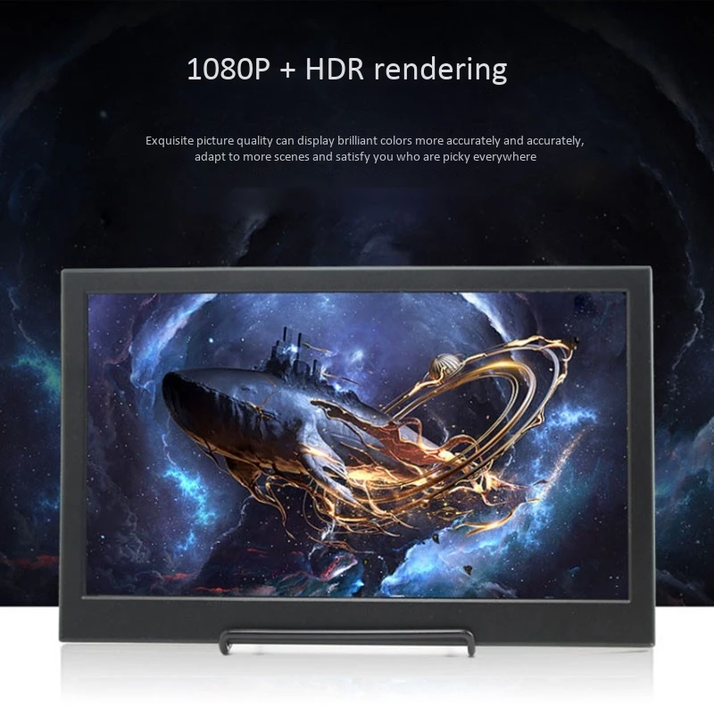 13 3-дюймовый портативный монитор 1080P IPS игровой с USB C Type-C Mini Hdmi для телефона
