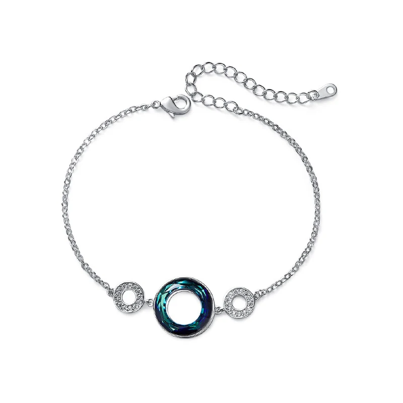 Warme Farben Кристалл от Swarovski браслеты женские корейские звенья цепи личности круг браслет модные ювелирные изделия браслеты подарок