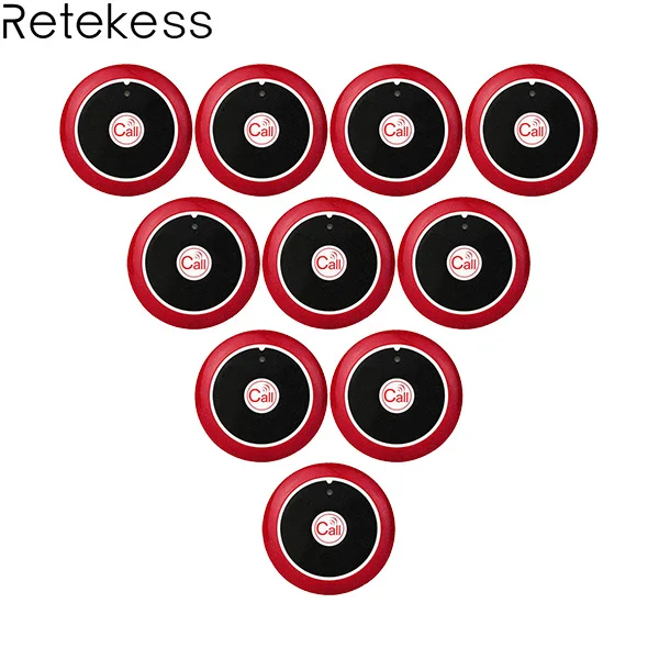 One-Key Retekess 10 шт. 433 МГц беспроводной пейджер кнопка вызова Ресторан Официант Система вызова оборудование для общественного питания обслуживание клиентов - Цвет: One-Key