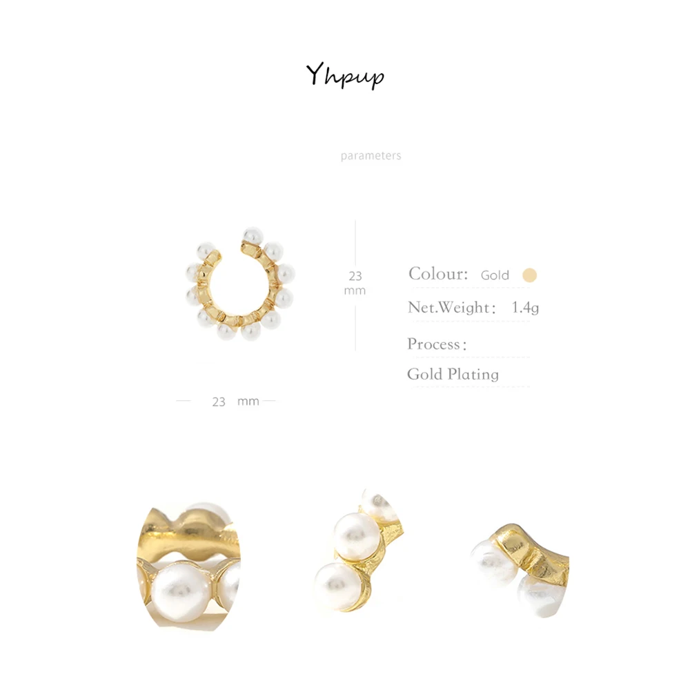 Женские ажурные серьги кольца Yhpup простые корейские Металлические золотистого