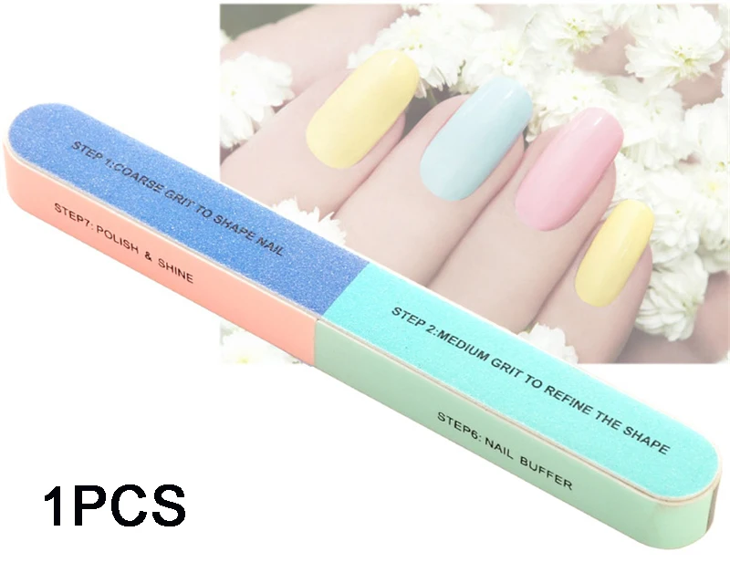 1 PCS 1 шт./компл. шестисторонняя пилочка для ногтей инструмент креативный рисунок Шлифовальная Пилка Для ногтей профессиональная пилка для ногтей - Цвет: 1 PCS