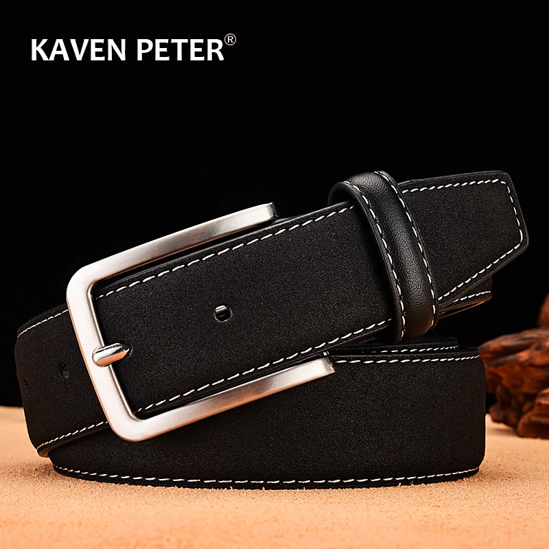 New Fashion Men's Luxury Leather Belt Trending Casual Male Vintage Waist Strap Soft Pu Leather Waistband Western Cowboy Belt