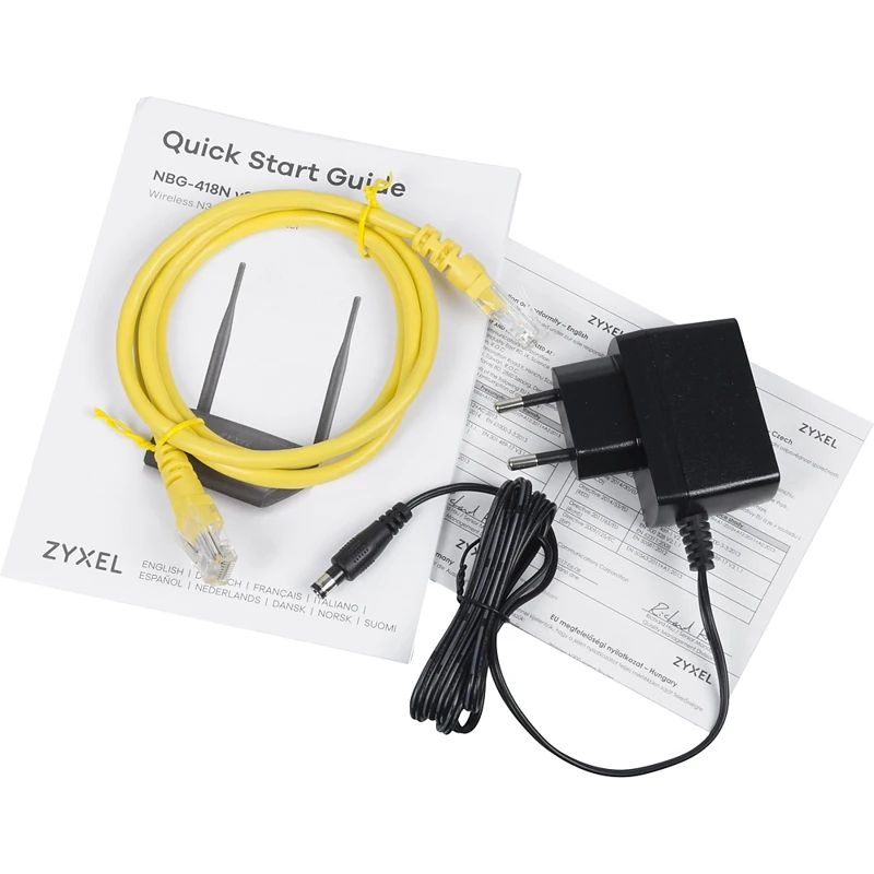 Роутер беспроводной Zyxel NBG 418N v2 (NBG 418NV2 EU0101F) N300 10/100BASE TX черный|Беспроводные роутеры|
