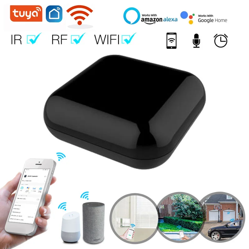 

Tuya WiFi+RF+IR Smart Remote Control RF Appliances Control Voice Control Work Via Alexa Google Home Smart Life App Smart Home