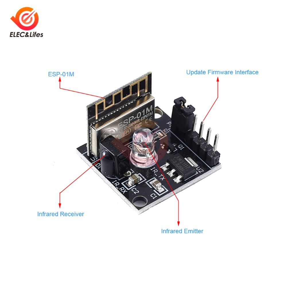 

ESP8285 ESP-01M IR Infrared Transmitter Module Ir Digital Infrared Receiver Sensor Module wifi remote control switch module