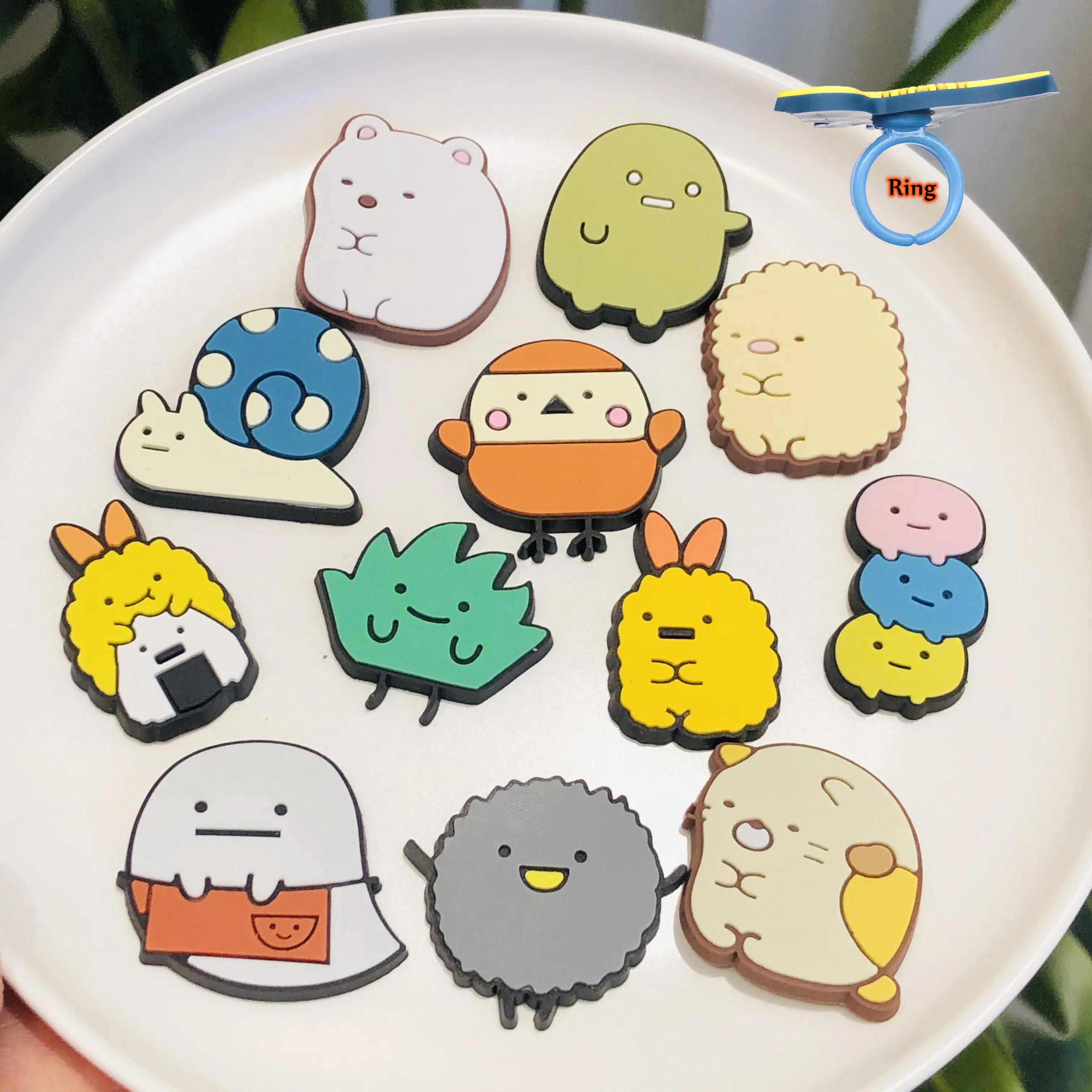 Детское кольцо 1 шт. японское мультяшное аниме милая фигурка цыпленка рисовый шар