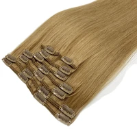 kayla remy hair clip in human hair extensions natural black to light brown honey blonde ombre straight clip ins